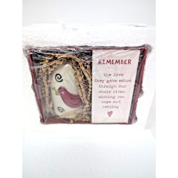 NEW Demdaco holiday Ceramic Bell Heartful Home Remember by Tracy Pesche Bird - Picture 2 of 4